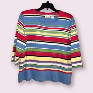 Vintage Alfred Dunner Colorful Striped Top